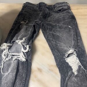 Men’s Black Skinny Distressed Guess Jeans